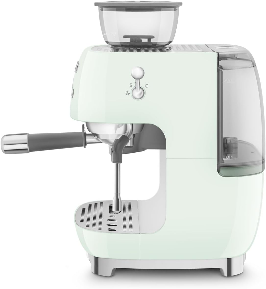 Smeg EGF03PGUK Espresso Coffee Machine with Grinder, 20 Bar Pump, 2.4L, 1650W, Pastel Green