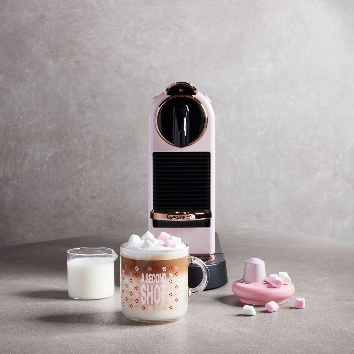 Nespresso Citiz Coffee Machine by De'Longhi for Original Coffee Pods, Italian Inspired Espresso, Quality Coffee, Starter Capsule Set Included, EN167.P, Pink
