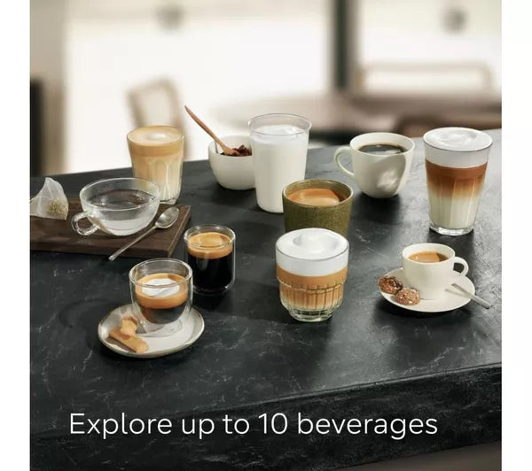 Magnifica Evo Next ECAM312.80.TB, Automatic Coffee Machine With Automatic Milk Frother, Bean To Cup Coffee and Cappuccino Machine with Intuitive Touch Display, Black/Titanium